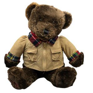 Dan Dee Collectors Choice Red Barn Toys 2018 Holiday 23" Plush Brown Bear Stuffe